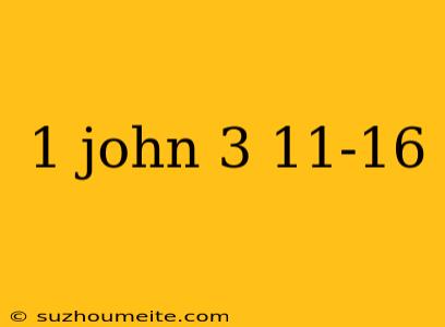 1 John 3 11-16