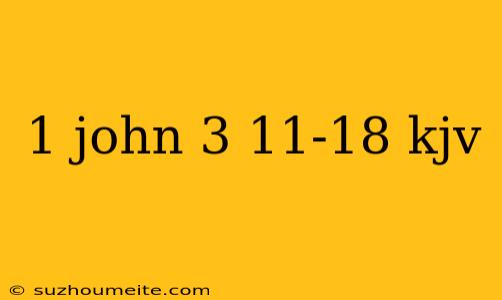 1 John 3 11-18 Kjv