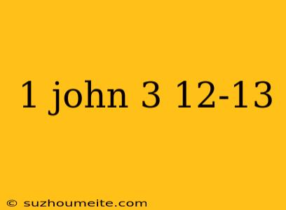 1 John 3 12-13