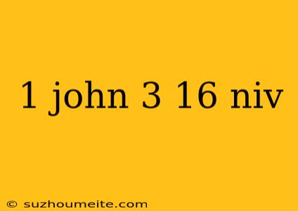 1 John 3 16 Niv