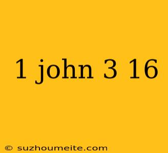 1 John 3 16