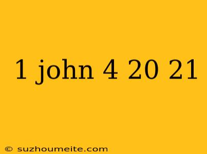 1 John 4 20 21