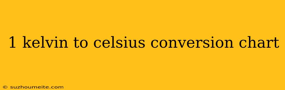 1 Kelvin To Celsius Conversion Chart