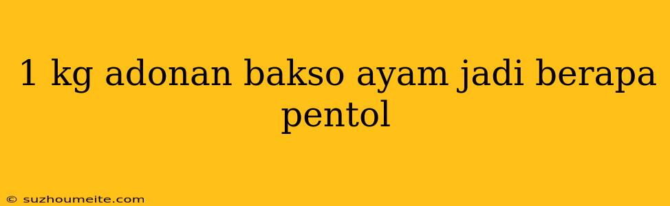 1 Kg Adonan Bakso Ayam Jadi Berapa Pentol