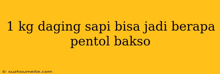 1 Kg Daging Sapi Bisa Jadi Berapa Pentol Bakso