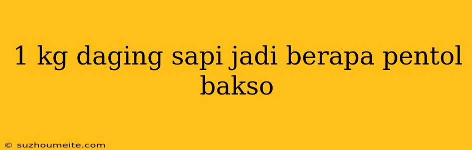 1 Kg Daging Sapi Jadi Berapa Pentol Bakso