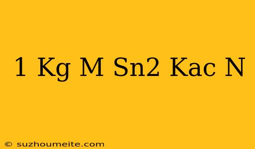 1 Kg M/sn2 Kaç N