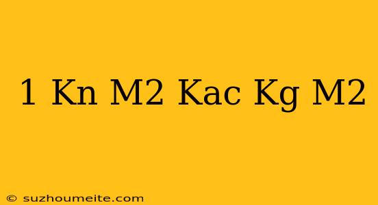 1 Kn/m2 Kaç Kg/m2