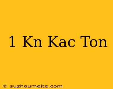 1 Kn Kaç Ton