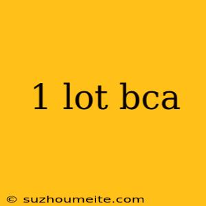 1 Lot Bca