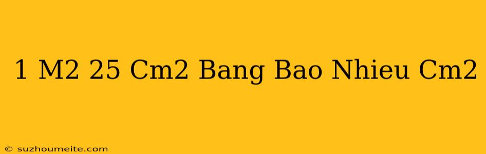 1 M2 25 Cm2 Bằng Bao Nhiêu Cm2