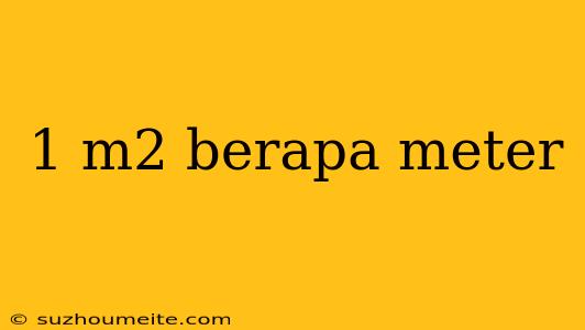 1 M2 Berapa Meter