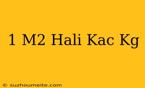 1 M2 Halı Kaç Kg