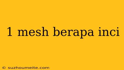 1 Mesh Berapa Inci