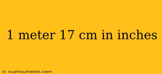 1 Meter 17 Cm In Inches