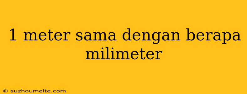 1 Meter Sama Dengan Berapa Milimeter