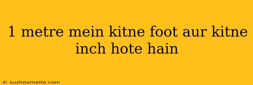 1 Metre Mein Kitne Foot Aur Kitne Inch Hote Hain