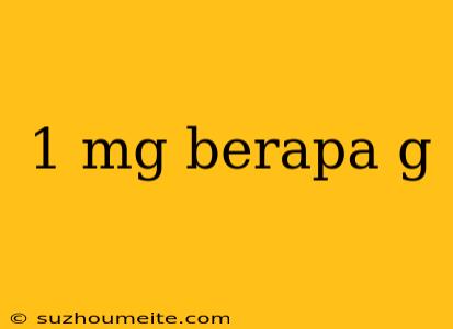 1 Mg Berapa G