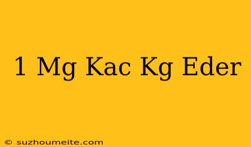 1 Mg Kaç Kg Eder