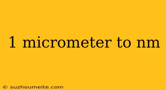 1 Micrometer To Nm