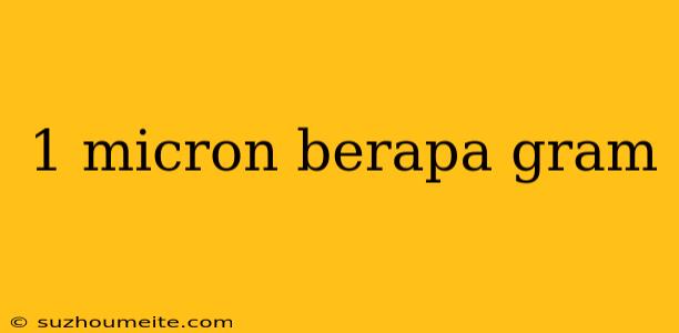 1 Micron Berapa Gram