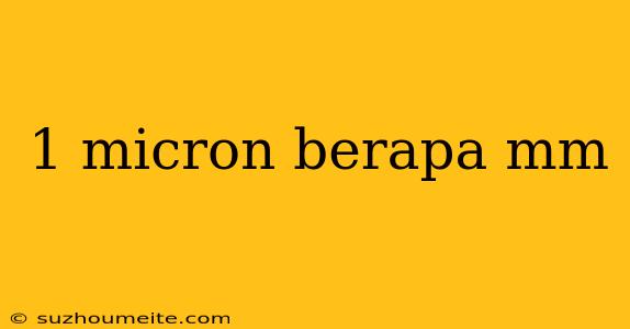 1 Micron Berapa Mm