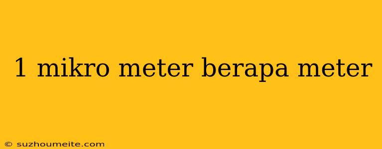 1 Mikro Meter Berapa Meter