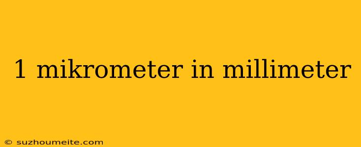 1 Mikrometer In Millimeter