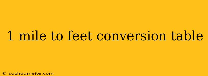 1 Mile To Feet Conversion Table