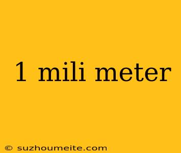 1 Mili Meter