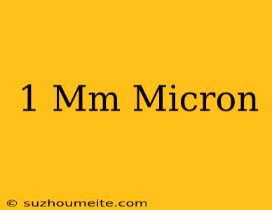 1 Mm = Micron