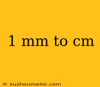 1 Mm To Cm