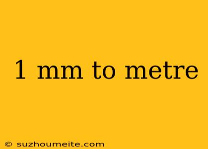 1 Mm To Metre