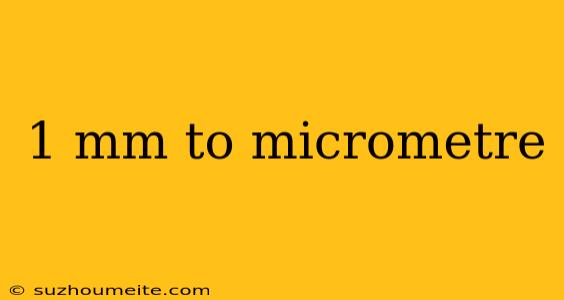 1 Mm To Micrometre