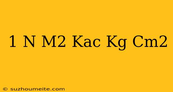 1 N/m2 Kaç Kg/cm2