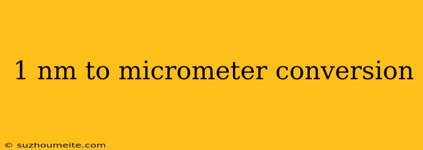 1 Nm To Micrometer Conversion