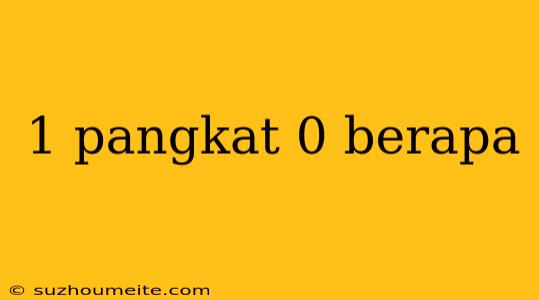 1 Pangkat 0 Berapa