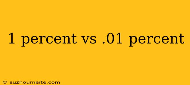 1 Percent Vs .01 Percent