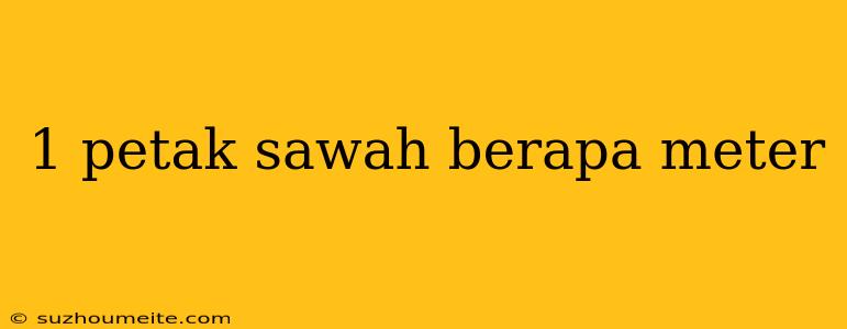 1 Petak Sawah Berapa Meter