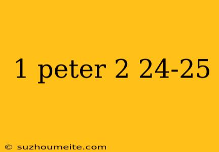 1 Peter 2 24-25