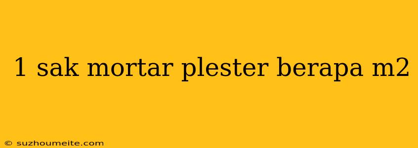 1 Sak Mortar Plester Berapa M2