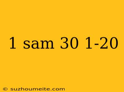 1 Sam 30 1-20