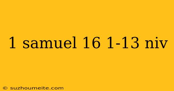 1 Samuel 16 1-13 Niv