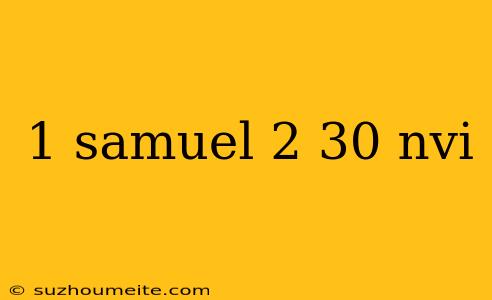 1 Samuel 2 30 Nvi