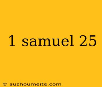 1 Samuel 25