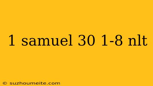 1 Samuel 30 1-8 Nlt