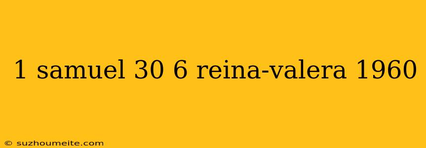 1 Samuel 30 6 Reina-valera 1960