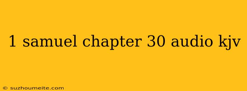 1 Samuel Chapter 30 Audio Kjv