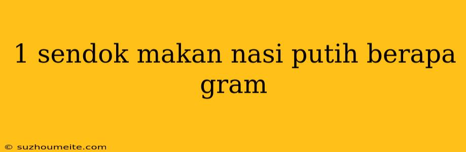 1 Sendok Makan Nasi Putih Berapa Gram