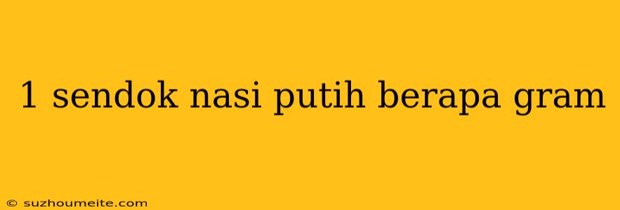 1 Sendok Nasi Putih Berapa Gram